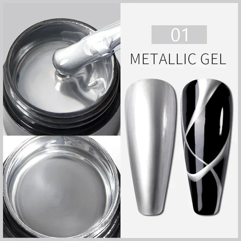 PUETNE 7.5ML Amber Moonlight Cat Magnetic Gel Nail Polish Winter Nails Jelly Glass Cat Eye Soak Off UV Semi-Permanent Varnish