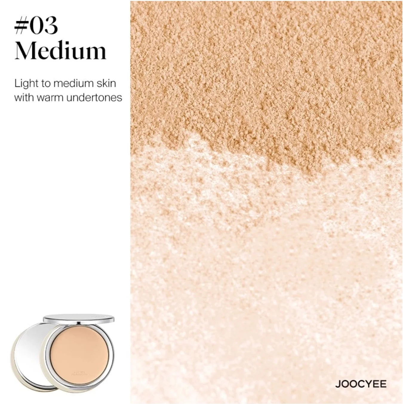 JOOCYEE Skin-melting Pressed Powder SILKY SOFT POWDER FOUNDATION Silver Bow Limited Edition Long-lasting Natural Makeup