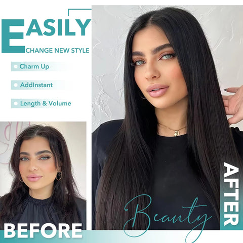 Clip in Hair Extensions Real Human Hair 120g Straight 100% Brazilian Remy Human Hair Clip in Hair Extensions for Black Women