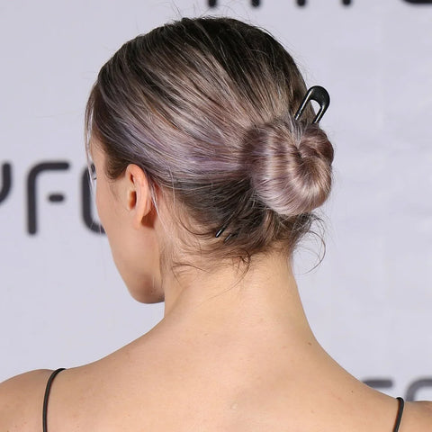 U-Shaped Hair Fork Elegant Golden Silver-color Alloy Long Thick Hair Updo Bun French Hairpin Stick Women Girls Hair Accessories