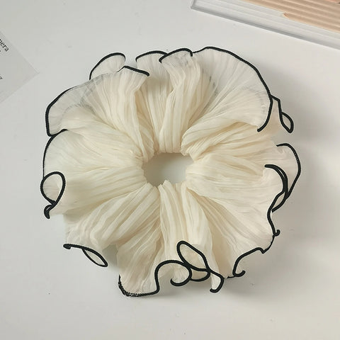 Korean Fashion Big Scrunchies For Girls Pink White Hairties For Bun Hairstyle Hair Bands Hair Accessories For Women Headwear