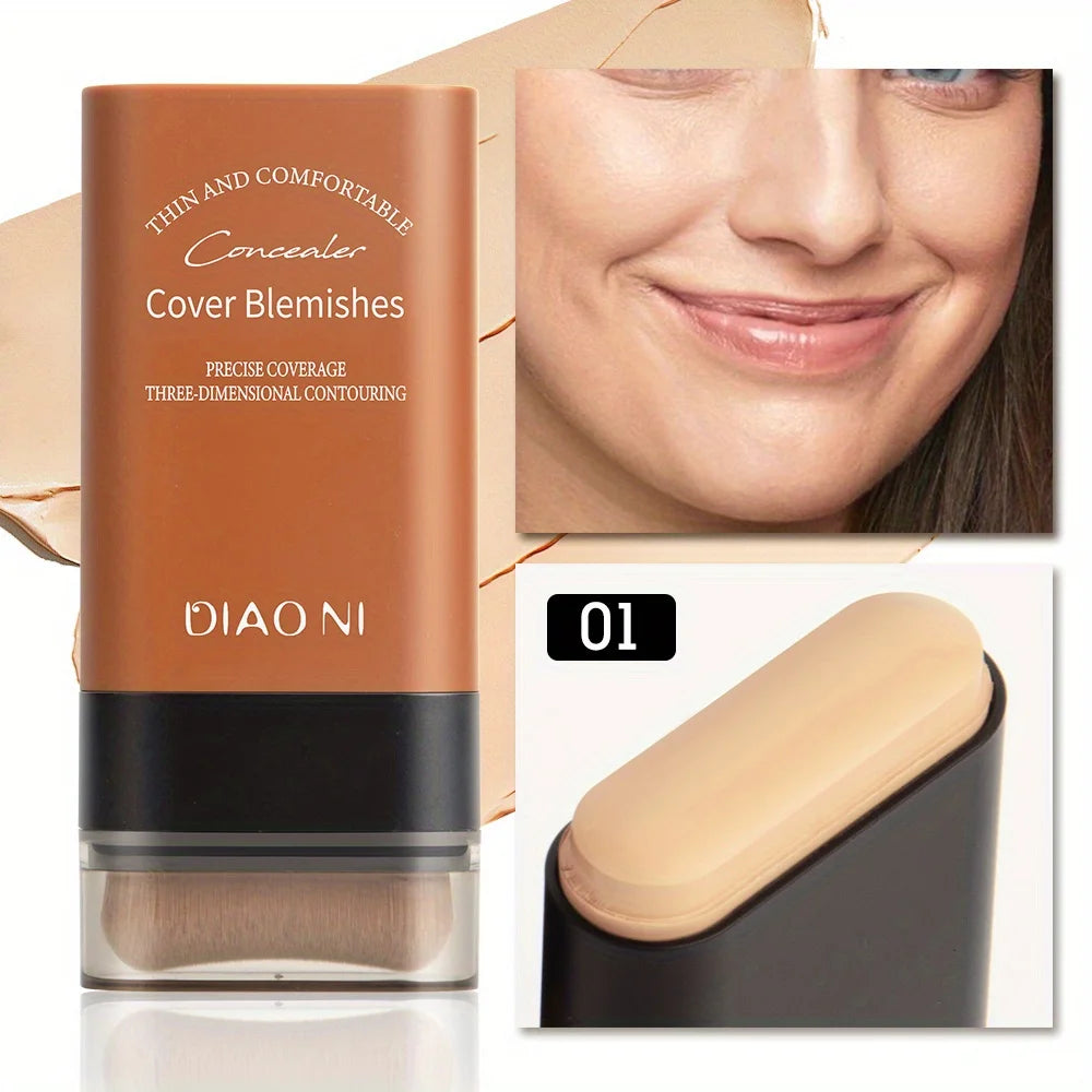 Foundation stick with brush concealer to brighten skin tone and last for a long time without makeup foundation