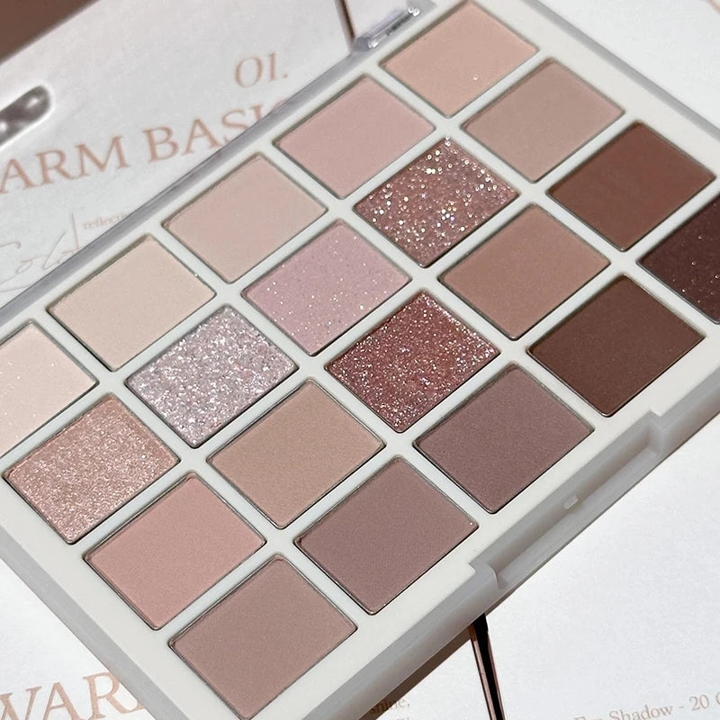 20 Colors Low Saturation Korean Eyeshadow Palette Purple Matte Pearlescent Long Lasting Waterproof Glitter Eye Shadow Eye Makeup