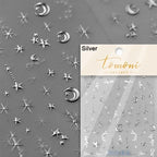 1PC 5D Korean Bronzing Nail Stickers Japanese Gold Silver Star Moon Luxury DIY Nail Art Decoration Decals Manicure Accessories