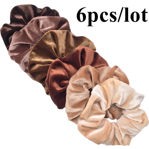 10/6/1pc Accesorios para el cabello chouchou cheveux femme hair scrunchies headband women ties velvet solid color Black set pack