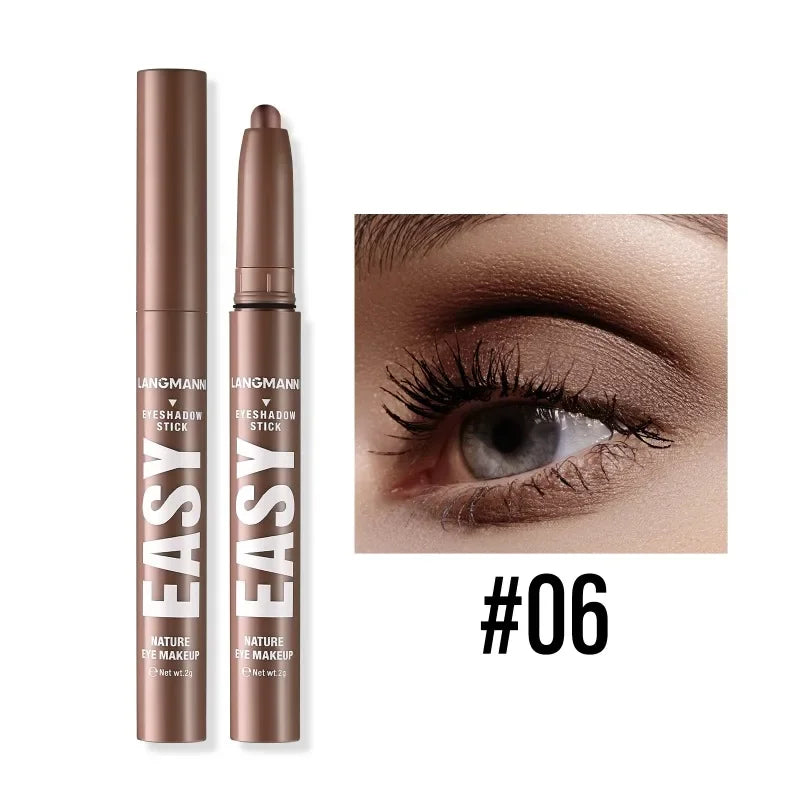 Smoky Dark Black Eyeshadow Pencil Stick Waterproof Pearlescent Matte Metallic Glitter Eye Shadow Highlighter Pen Make Up Tool