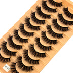 10 pairs of Russian striped eyelashes fluffy artificial mink eyelashes 3D fake eyelashes Russian curly eyelashes fake eyelashes