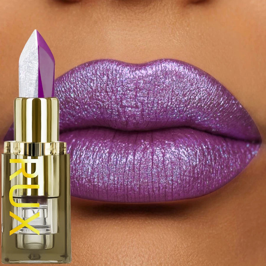1PC Purple Glitter Two-tone Lipstick Red Rose Shimmer Lipsticks Cosmetics Easy to use  Lip Tint Korean Makeup Lip Glaze Gifts