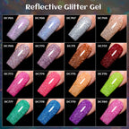 7ml Champagne Gold Sliver Reflective Nail Gel Polish Sparkling Shining Glitter Pink Red Nail Supplies Semi Permanent Gel Varnish