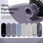 6PCS/Set Colorful Gorgeous Gel Nail Polish Kit Autumn Series Sparkling Shinning Manicure Soak Off Black White Nails Art Varnish