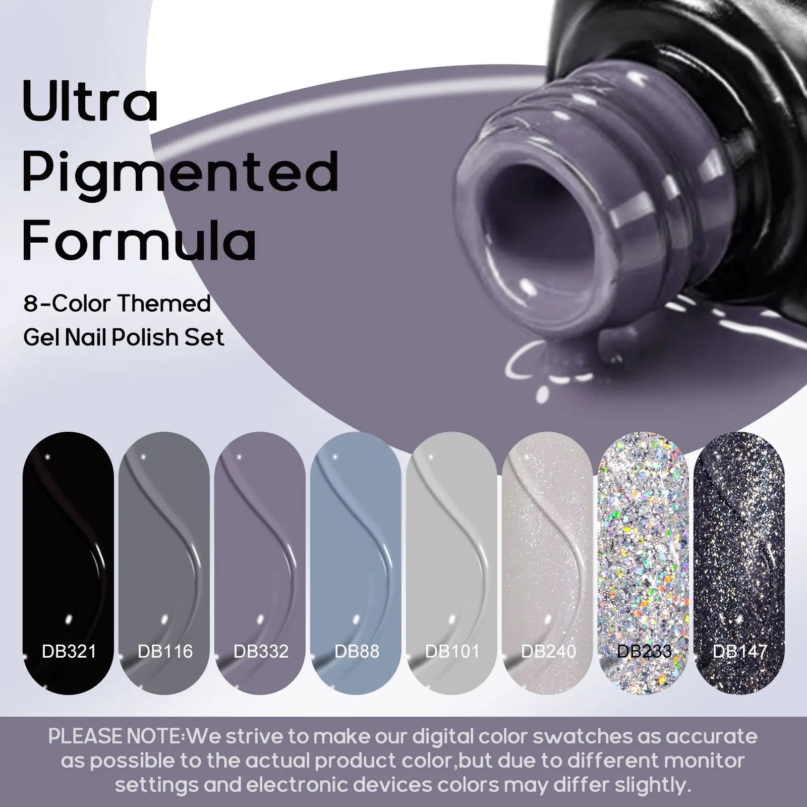 6PCS/Set Colorful Gorgeous Gel Nail Polish Kit Autumn Series Sparkling Shinning Manicure Soak Off Black White Nails Art Varnish