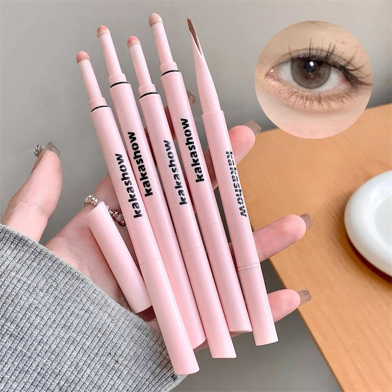 Meniscus Double-end Lying Silkworm Eyeliner Pencil Pearlescent Matte Nude Pink Highlighter Shadow Pen Brightening Eye Makeup