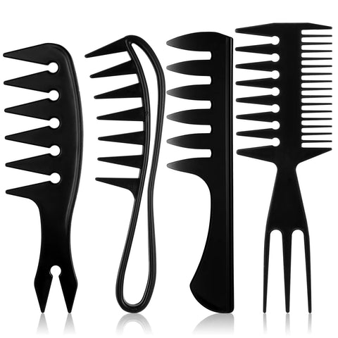 4Pcs Styling Comb Set for Men Hair Styling - Wide Tooth Comb  Hair Pick Texture Comb Slicked-back Undercut  Anti Static Comb