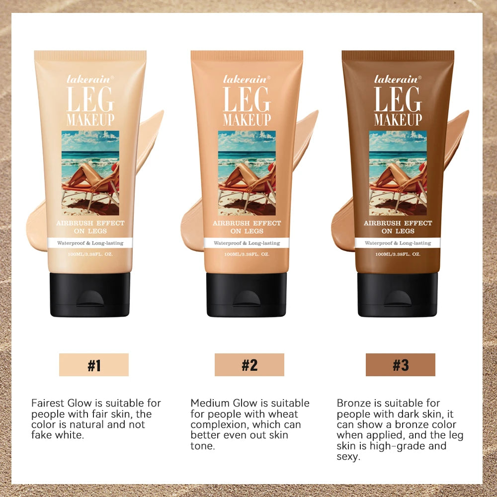 100ml Leg Makeup Long-lasting Waterproof And Anti-Transfer Concealer Even Skin Tone Wheat Tan Brown Liquid Foundation