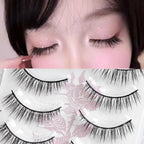 Cosplay Makeup False Eyelashes One Piece Hard Stem Baby Straight Natural Look Synthetic Fiber Strip Lashes 7-13mm C Curl Lash