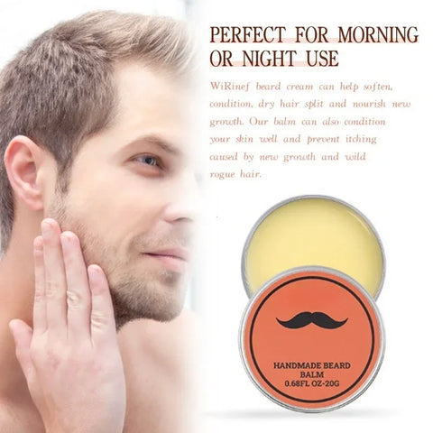 Natural Beard Balm Wax Man Beard Growth Oil Moisturizing Smoothing Dashing Gentlemen Beard Styling Professional Care Cream