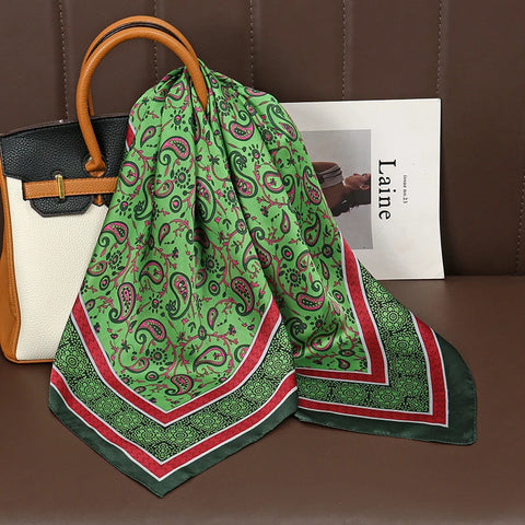 Luxury Polka Dot Silk Square Scarf Women Hijab Hair Bands Neckerchief Female Satin Shawl Ribbon Headband Fashion Wraps Bandana