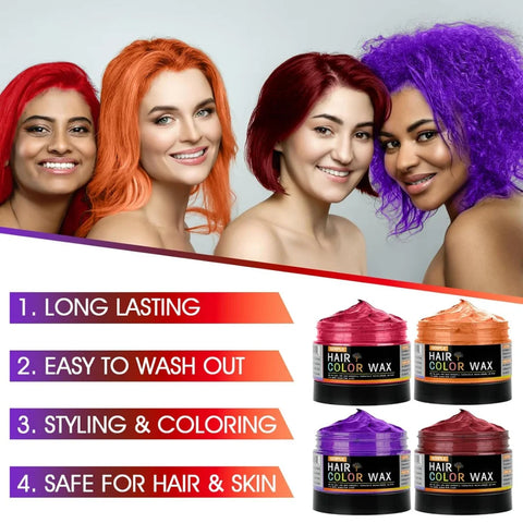 4oz Temporary Hair Color Wax for Men Women Party Cosplay Disposable DIY Washable Colour Cream Styling Pomade Dyeing Hair Mud