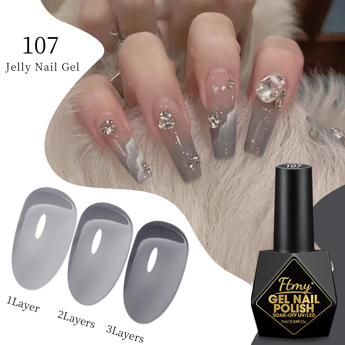 FTMY 7ML Jelly Gel Nail Polish Candy Color Gel Polish Long Lasting Nail Gel For Nail Salon - Multicolor Optional
