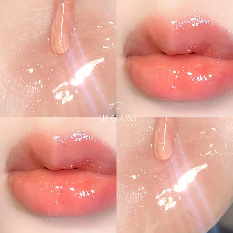 6 Color Mirror Lip Glaze Water Transparent Jelly Gloss Water Light Bright And Durable Natural Moisturizing