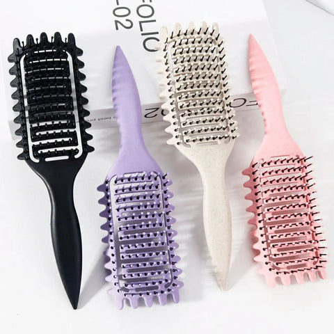 1pc curly hair styling brush - with nylon bristles and ABS handle, suitable for all hairstyles, available in multiple colors