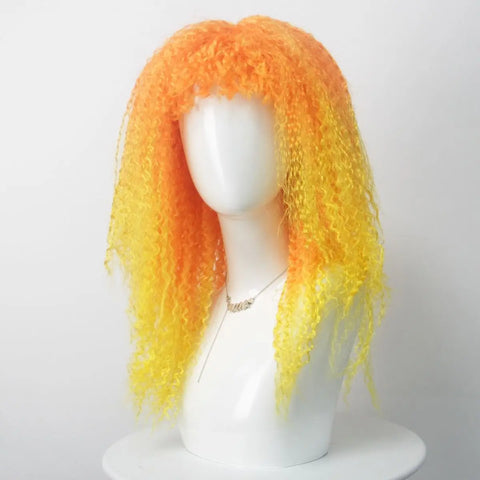 Fashion Colorful Gradient Fluffy Short Hair Multicolor Synthetic Fiber Wig April Fool's Day Halloween Christmas Party