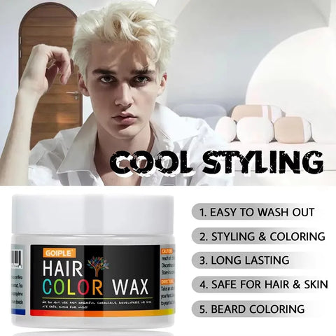GOIPLE Fashion One-Time Hair Color Wax Styling Temporary Dye Cream Gel Diy Mud Pomade For Beards Eyebrow Easy To Wash