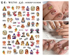 Nail Art Sticker Angel Flower Pattern Stickers Cupid Self-Adhesive Nail Decals Stickers Decoration Press on Nails Accessories