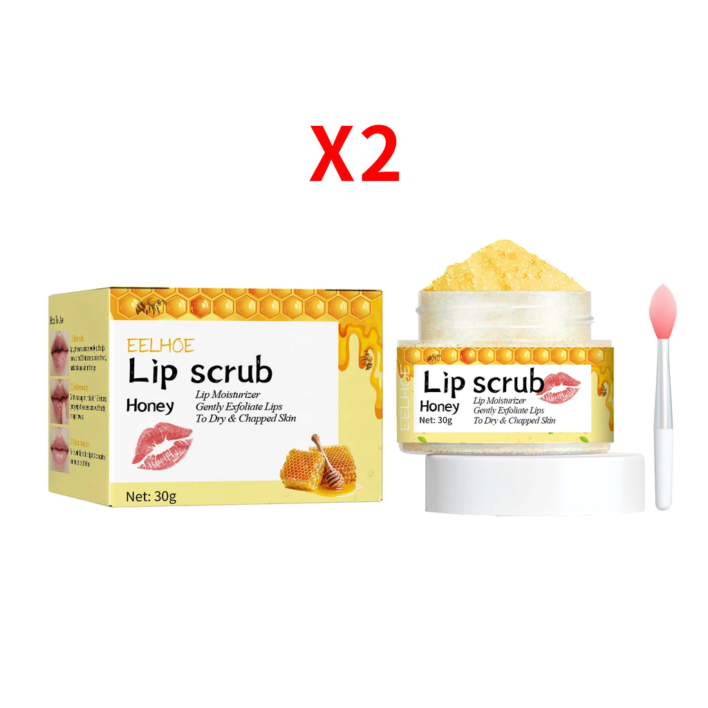 Strawberry Lip Scrub Gentle Repair Chapped Lips Deep Moisturizing Nourishing Improve Dryness Honey Orange Lip Care Exfoliator