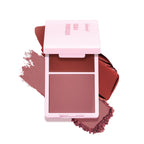 Creme & Powder Blush Duo Long Wearing Matte & Dewy Finish High Pigment Pink Candy Peach Blush Palette Vibrant Orange Red Blush