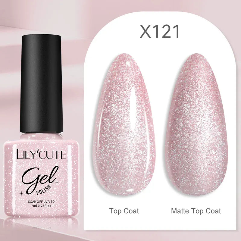 LILYCUTE 7ml Metallic Gel Nail Polish Red Chrome Effect Soak Off UV Gel Varnish Semi Permanent Nail Art Manicure Base Top Coat