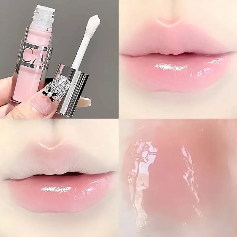 CAPPUVINI Transparent and Moisturizing Lip Gloss, Hydrating Glass Lip Dry Lip Mirror Lipstick Makeup