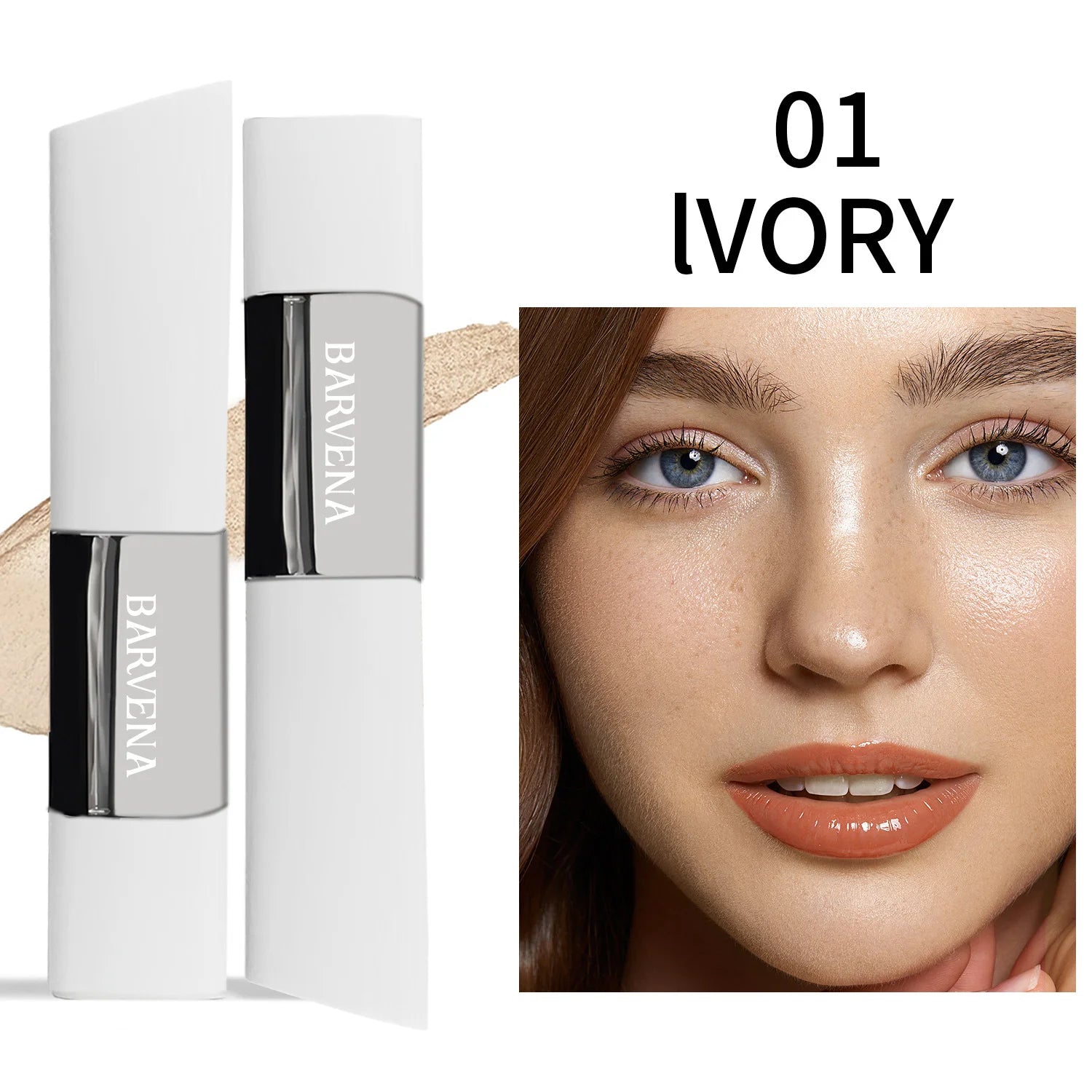 2-in-1 Color-Changing Foundation Stick - Lightweight Moisturizing Formula, Skin-Fit Coverage for All Skin Types