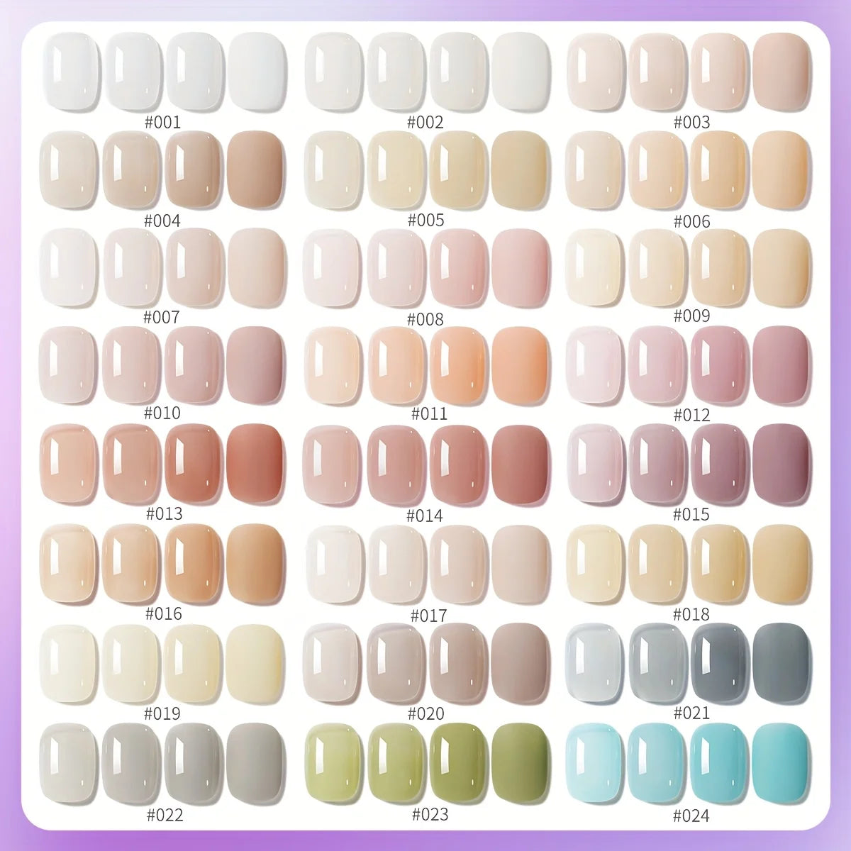24pcs Translucent series 24 colors --- new popular nail art ultra-bright ice translucent series nail polish gel nail art DIY