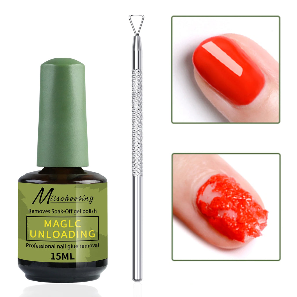 Misscheering 15ml Magic Fast Nail Gel Polish Remover Clean UV Soak Off Semi Permanent Varnish Nail Art Removal Tools Manicure