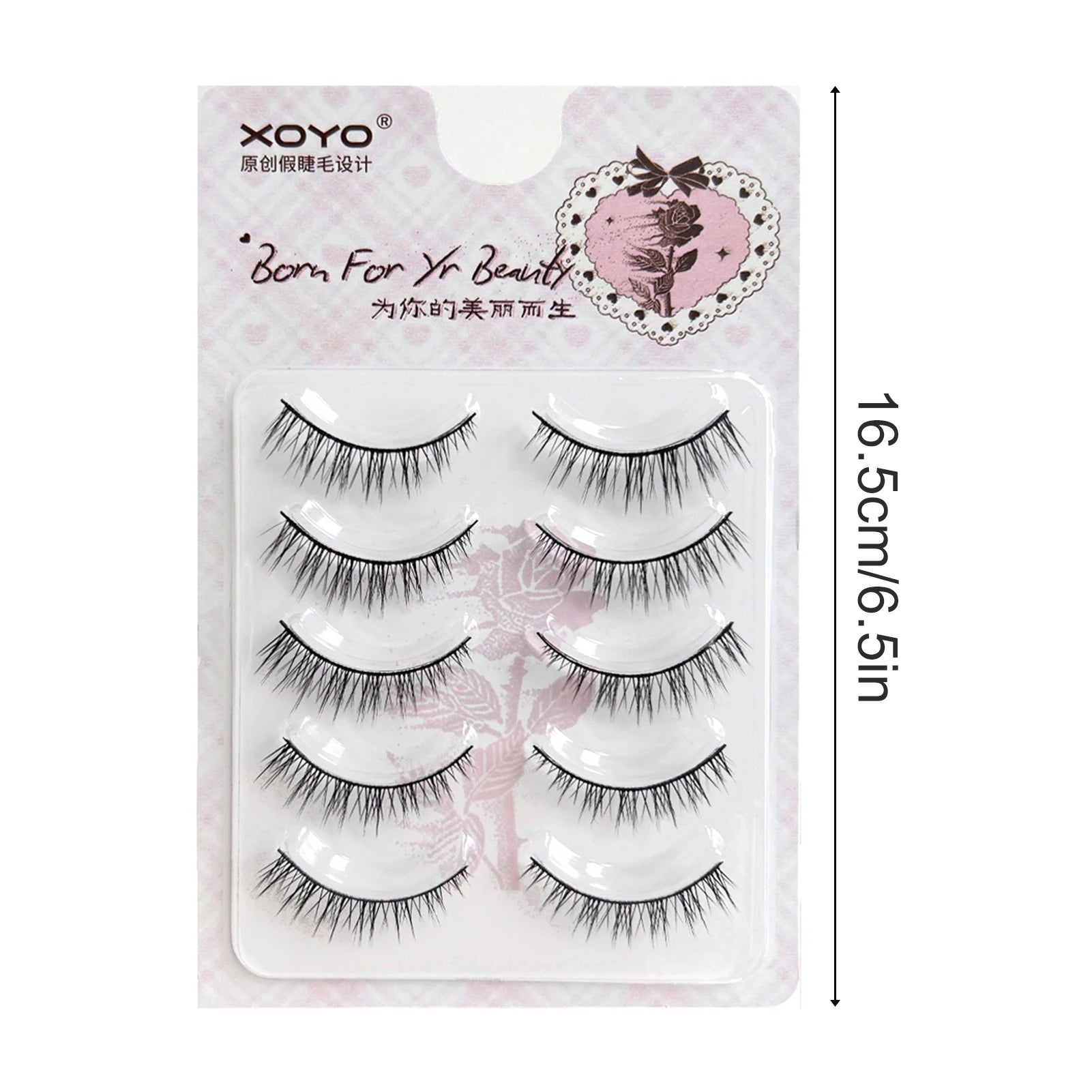 Cosplay Makeup False Eyelashes One Piece Hard Stem Baby Straight Natural Look Synthetic Fiber Strip Lashes 7-13mm C Curl Lash