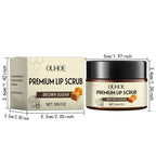 Brown Sugar Lip Scrub Gentle Exfoliating Dead Skin Removal Fade Lip Lines Moisturizing Nourishing Dry Chapped Lip Care 30g