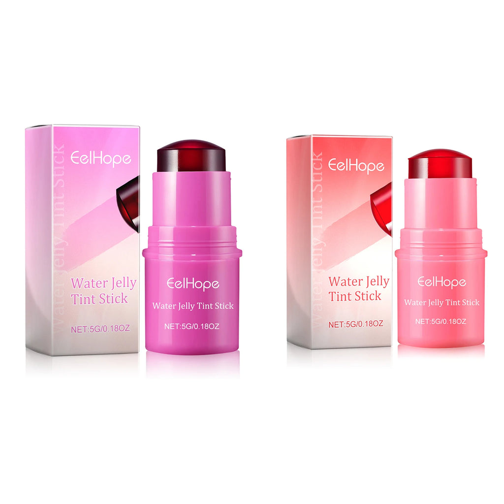 3 In1 Cheek Lip Eye Blush Stick Moisturizing Brightening Water Jelly Tint Matte Contour Long Lasting for Daily Makeup All Skin