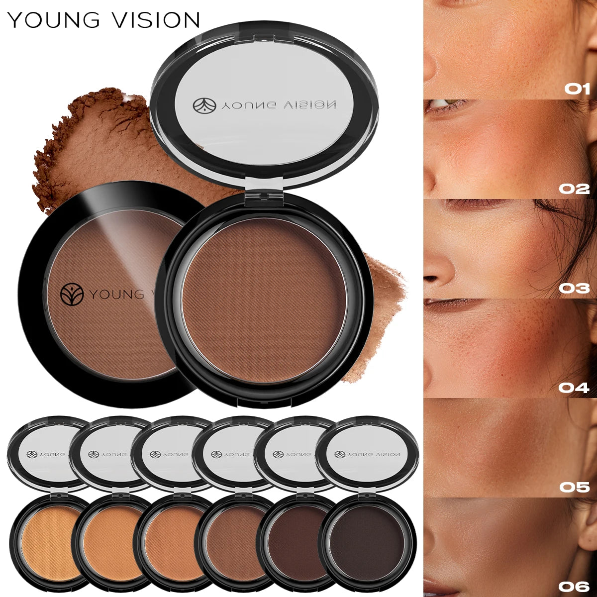YOUNG VISON Foundation + Matte Powder Oil-Control Brightening Primer Foundation Powder Concealer Color Cosmetics