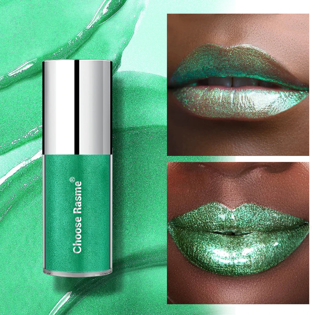 Pearlescent Lip Gloss Lipstick Shining Enchanting Lip Glaze Lasting Ball Party Green Purple