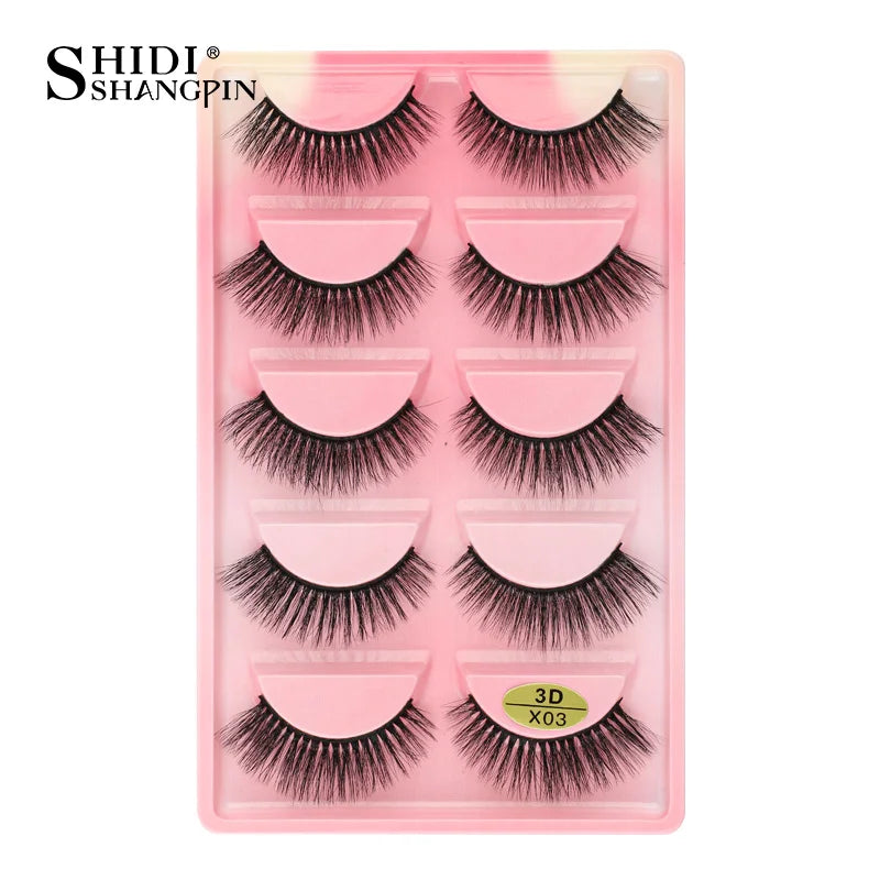 3/5 Pairs Hot Sale Natural Long 3D Mink Lashes Soft Short Faux Cils Handmade Fake Lashes Makeup Tool Eyelash Extension Maquiagem