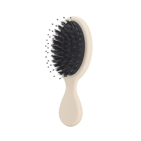 Portable Mini Paddle Brush Pig Bristle Matte Pocket Wet Brush Lightwear Frosted Hair Comb Holiday Vocation