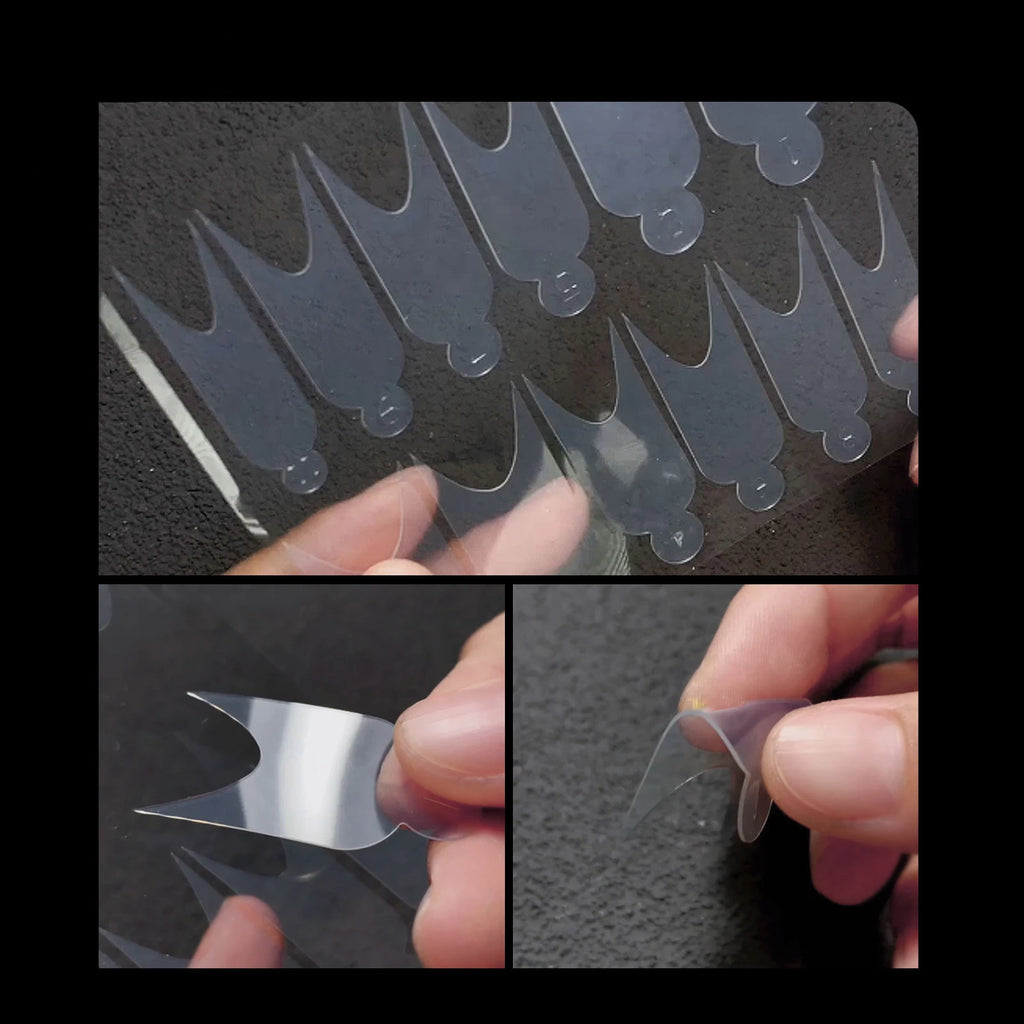 12 Pieces Crystal Nail Molds French Nail Stickers No Frosting No Paper Holder Reusable for French Manicure Extension Tool