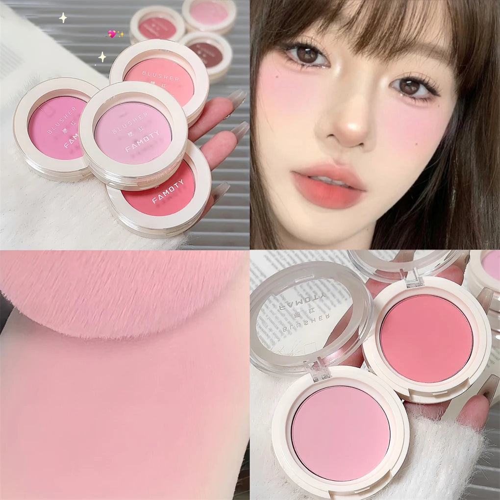 Monochrome Milk Peach Face Blush Pallete Mineral Pigment Cheek Blusher Powder Makeup Professional Contour Shadow Pink Blusher