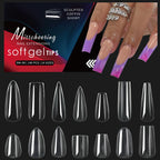 120/140pcs Almond Stiletto False Nail Tips Clear Soft Fake Nails Extension For Home DIY Nail Salon Manicure Press On Nails
