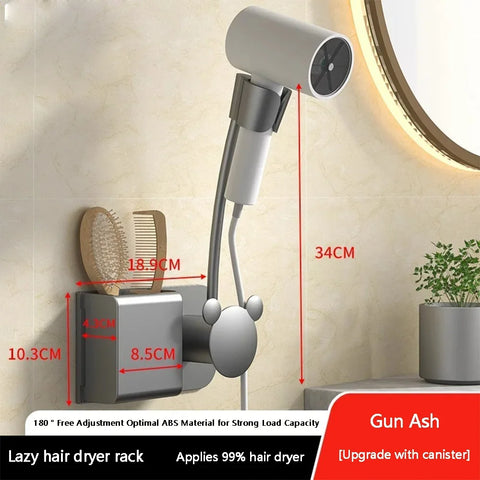 Hair Dryer Holder No Need To Hold Adjustable Wall Hanging Free Of Hands No need To Punch Holes Universal Air Duct Storage Rack