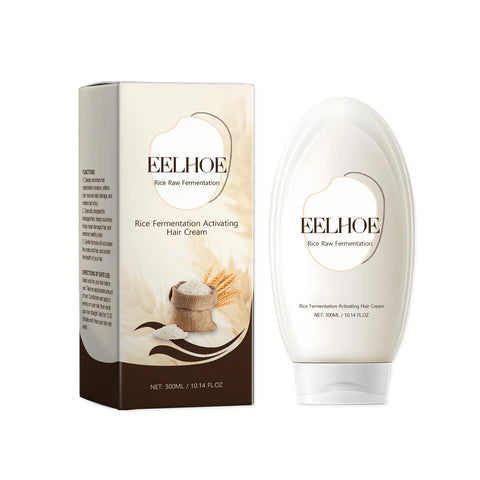 EELHOE Rice Fermentation Essence Hair Cream Strengthening Anti Frizz Smooth Hair Products Vitamin E Deep Moisturizing Hair Cream