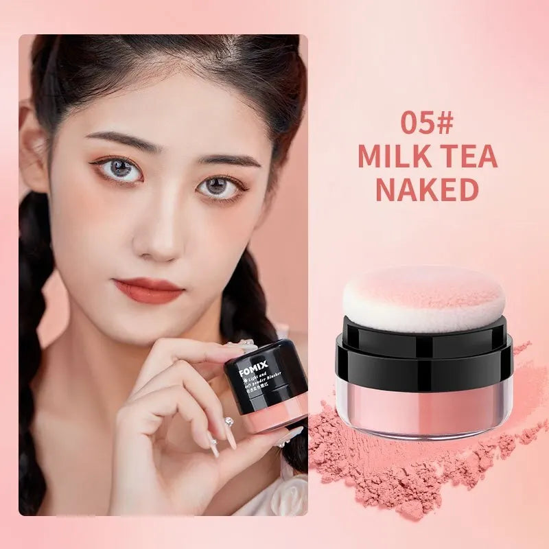 FOMIX Loose Powder Air Cushion Blush Long Last High Pigment Soft Misty Matte Face Blusher Natural Colors For Cheek