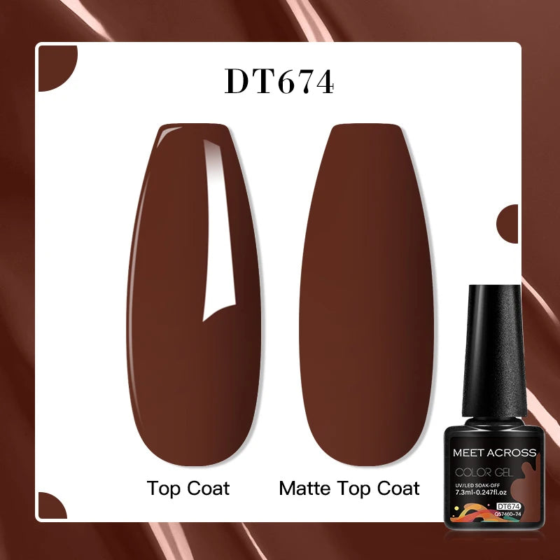 MEET ACROSS 8 Colors Mirror Gel Nail Polish Long-lasting Quick-drying Metallic Gold Silver Red Semi Permanent Varnish Nail Art