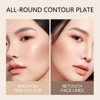 6-color blush and contouring all-in-one palette, pearlescent matte powder makeup palette glitter highlighter brighten palette